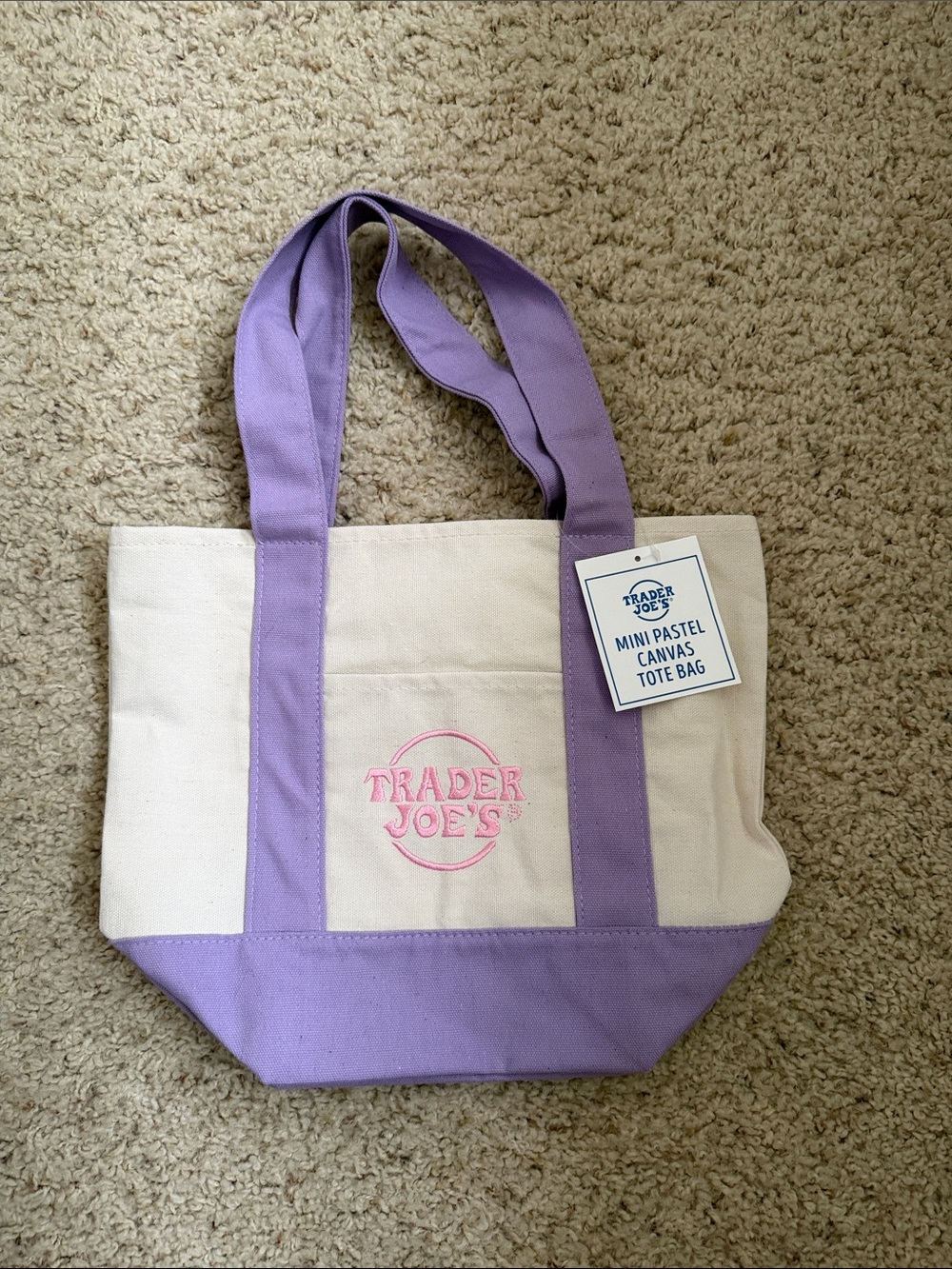 Trader Joe’s Mini Pastel Canvas Tote Bag